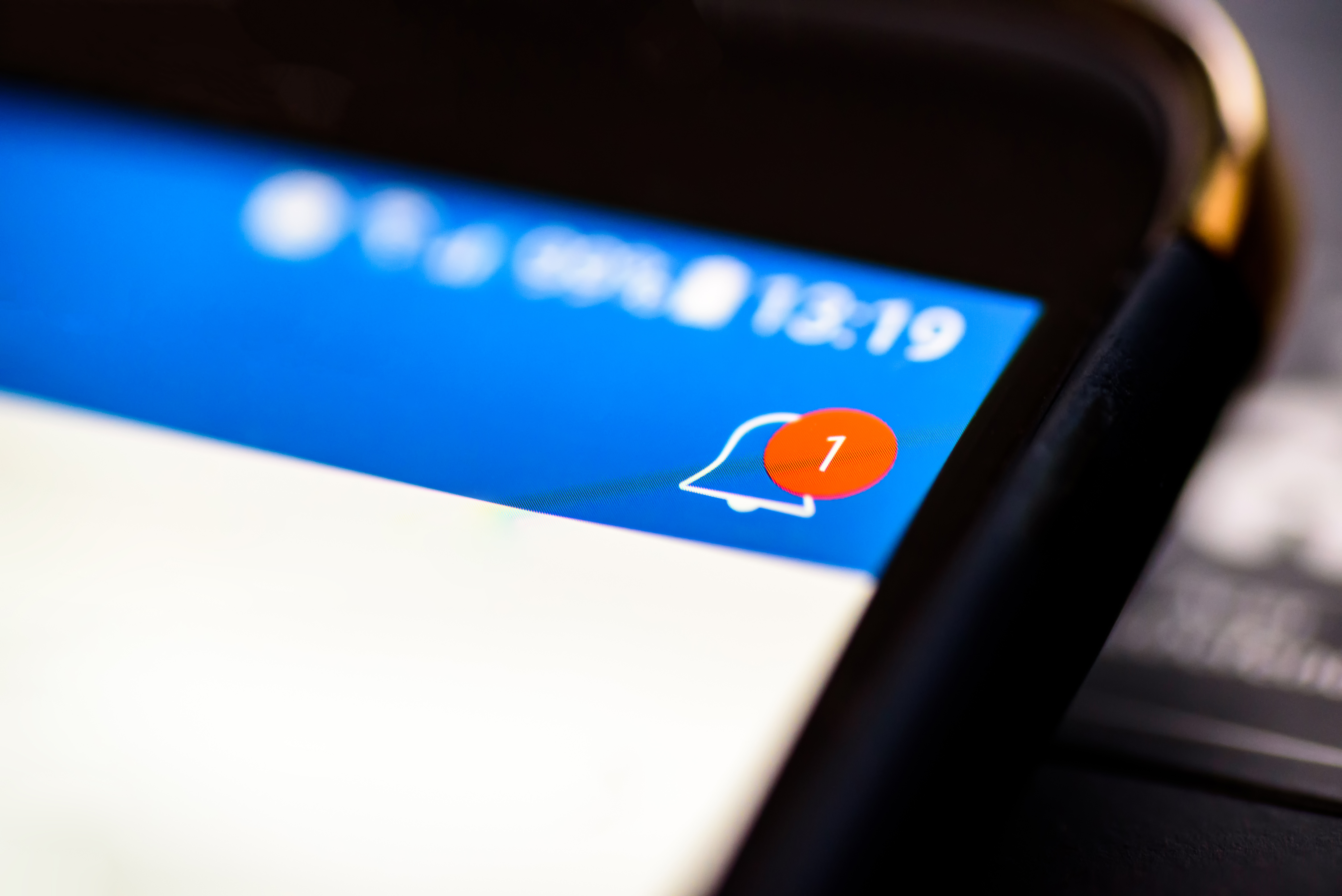 Benachrichtigungsbutton auf dem Handy