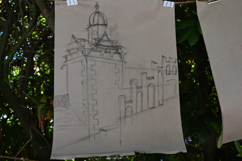 Skizze eines Gebäudes