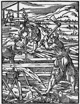 Jost Amman (1539-1591): Der Zimmerer, aus: Eygentliche Beschreibung aller Stände auff Erden (Ständebuch), Frankfurt am Main, 1568.