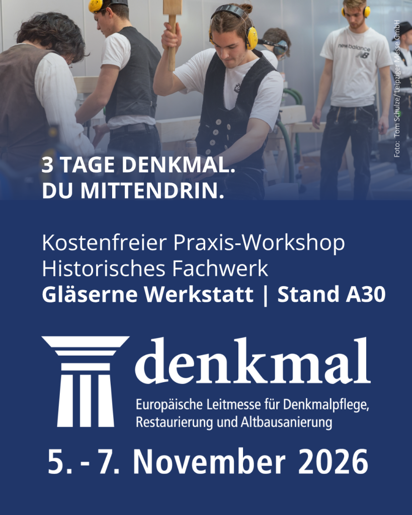 Gläserne Werkstatt 2026 - denkmal Messe Leipzig Stand A30