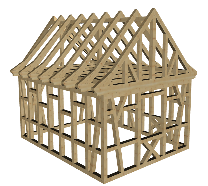3D Ansichten des Fachwerkmodells © J.Weiß