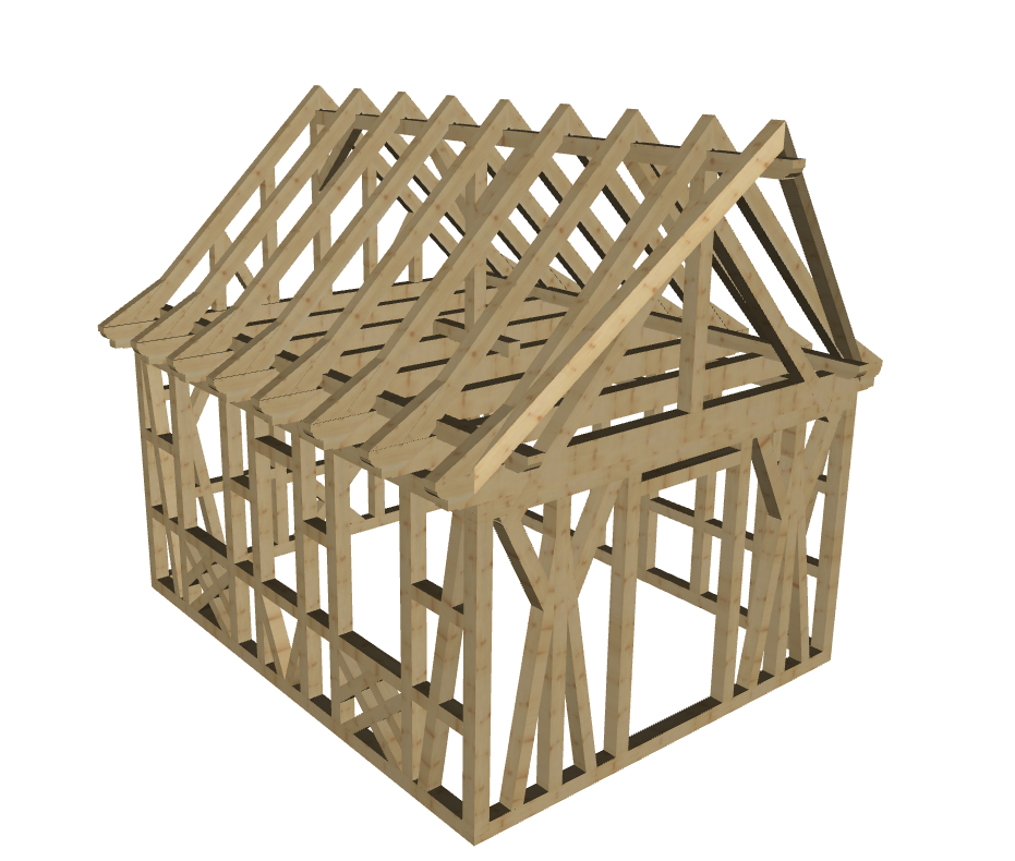 3D Ansichten des Fachwerkmodells © J.Weiß